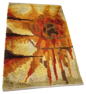 Abstract High Pile Rya Rug, Sweden, 1960s