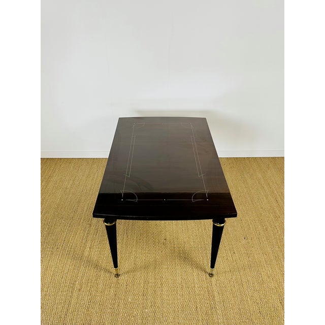 Wood Vintage Extendable Dining Table in Maccassar Ebony, 1950s For Sale - Image 7 of 17