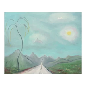 Road Less Traveled Hawaii Surrealist Mid Century Figurative Abstract Landscape by Marguerite Blasingame