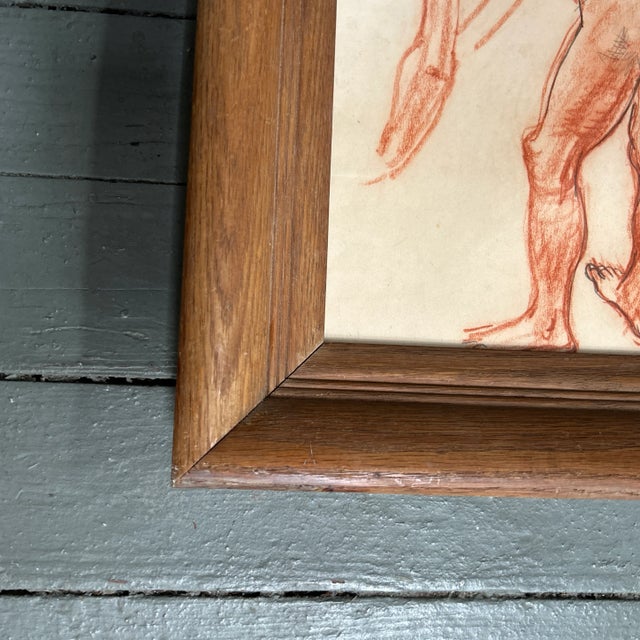 Abstract 1960’s Original Abstract Male Nude Study Drawing For Sale - Image 3 of 4