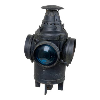Antique Illinois Central Railroad Signal Lantern by Dressel Arlington Nj For Sale