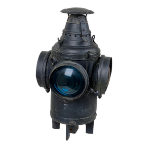 Antique Illinois Central Railroad Signal Lantern by Dressel Arlington Nj