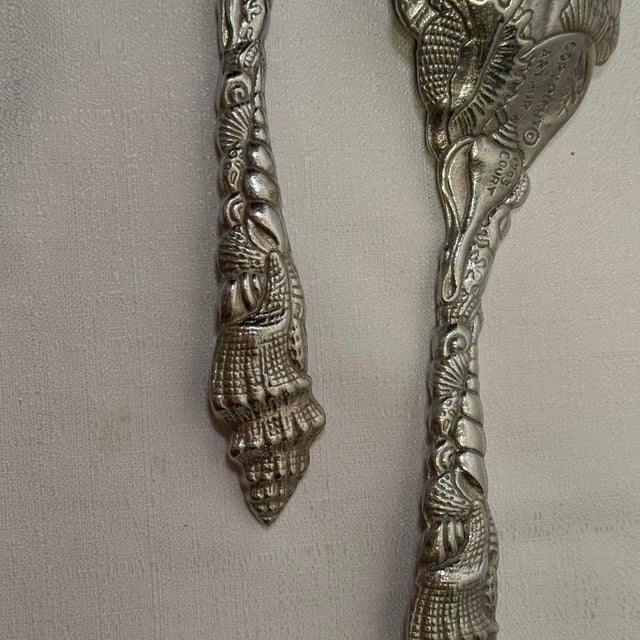 Vintage 1993 Arthur Court Marine Life Shell Salad Servers - Pair For Sale - Image 11 of 12