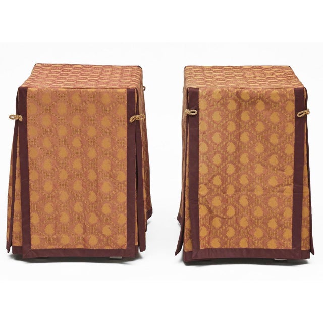 2010s Pair of Custom Made Decorator Custom Fabric Tables or Consoles For Sale - Image 5 of 8