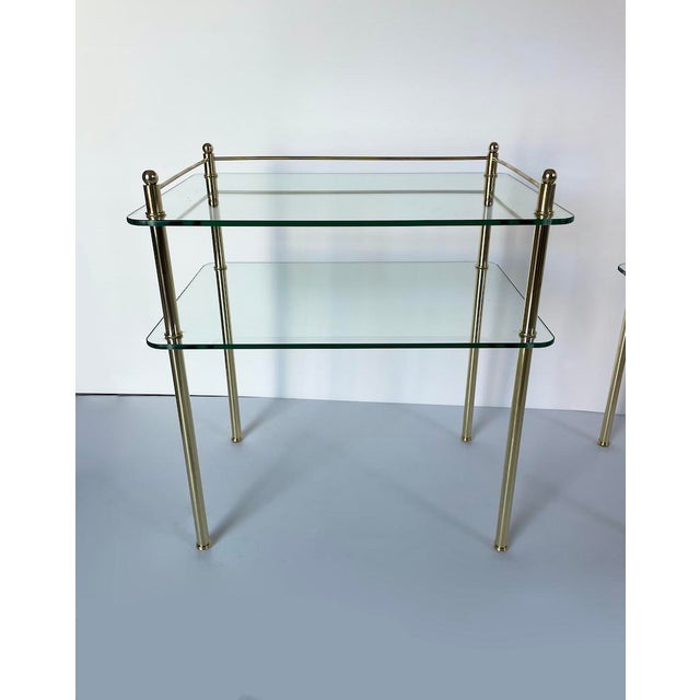 Vintage Side Table in Glass and Brass, 1970s For Sale - Image 3 of 12