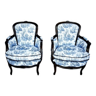 19th Century Louis XV Style Bergeres - a Pair For Sale