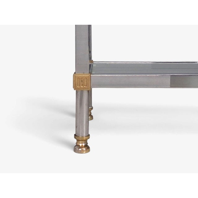 Maison Jansen Style, Neoclassical Console Table, Chrome, Brass, France, 1970s For Sale - Image 11 of 15