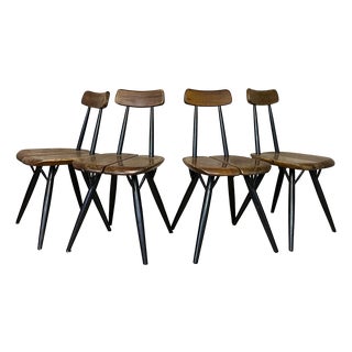 Vintage Pirkka Chairs by Tapiovaara from Laukaan Puu, 1950s, Set of 4 For Sale