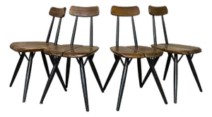Vintage Pirkka Chairs by Tapiovaara from Laukaan Puu, 1950s, Set of 4