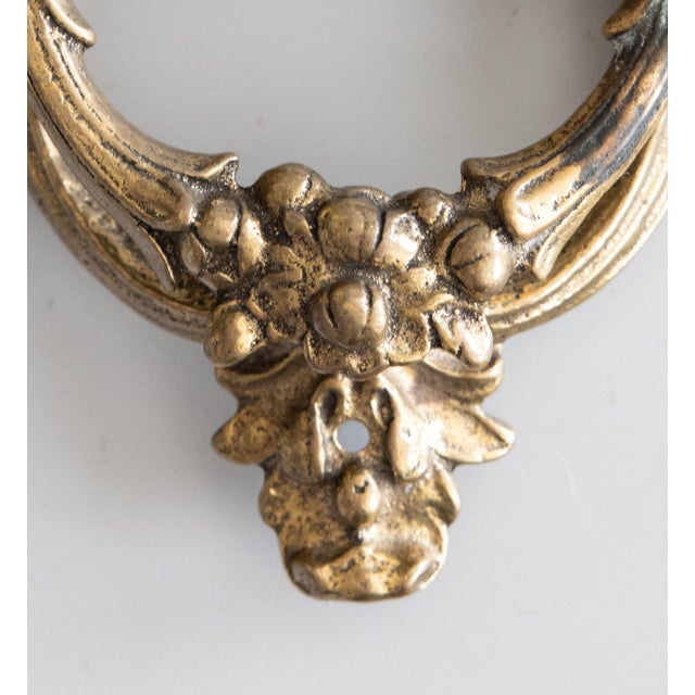Antique Art Nouveau French Gilt Bronze Floral Door Knocker For Sale In Houston - Image 6 of 8