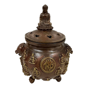 Mid-20th Century Tibetan Brass Tripod Incense Burner