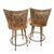 Pair of Contemporary Upholstered Counter/Bar Stools by Johnston Casuals, Bronze Tone Metal For Sale In Philadelphia - Image 6 of 14