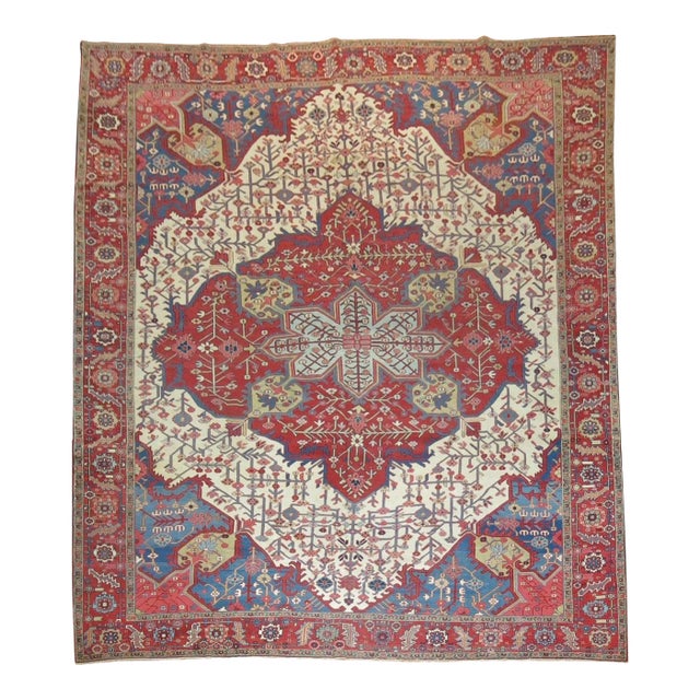 19th Century Antique Persian Serapi Rug For Sale