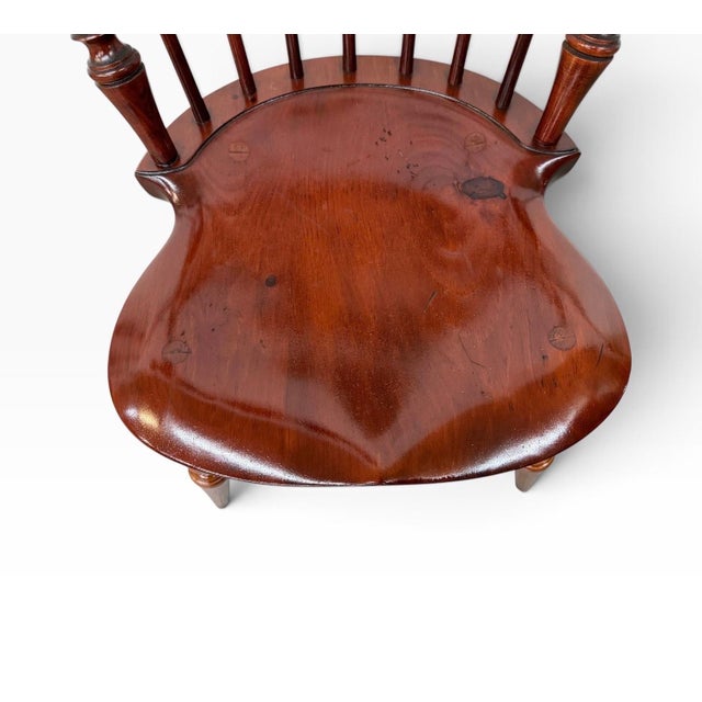 Brown Vintage Dr Dimes Windsor Style Oak & Solid Cherry Dining Chairs - Set of 4 For Sale - Image 8 of 11