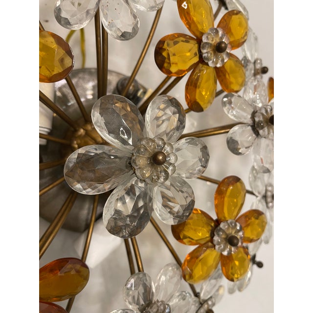 Gold Murano Glass Flower Flushmount, 1960s For Sale - Image 8 of 14