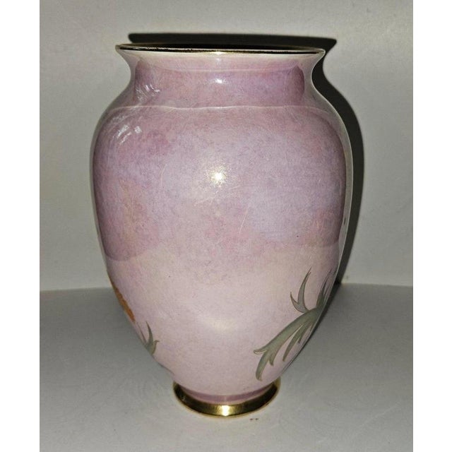 Art Deco Pink Lustre Floral Vase from Carlton Ware, England, 1930 For Sale - Image 4 of 7
