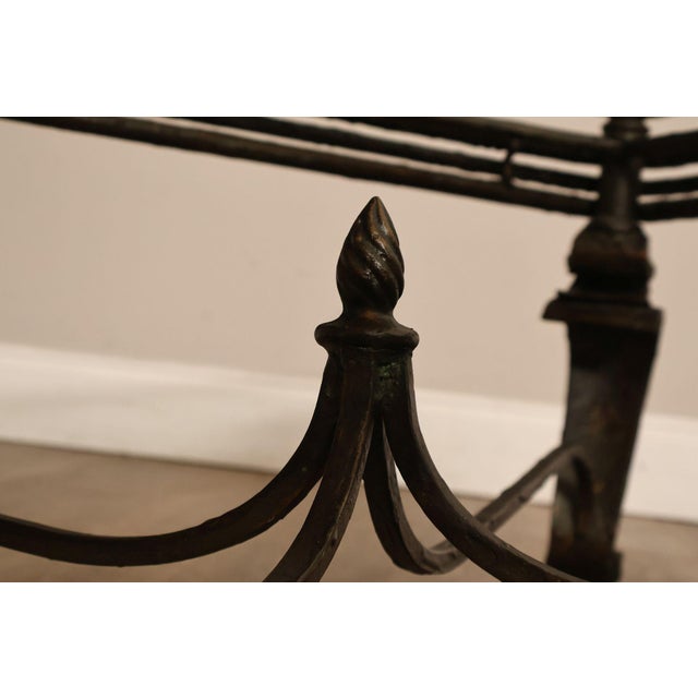 Neoclassical Style Iron And Glass Coffee Table For Sale - Image 9 of 18