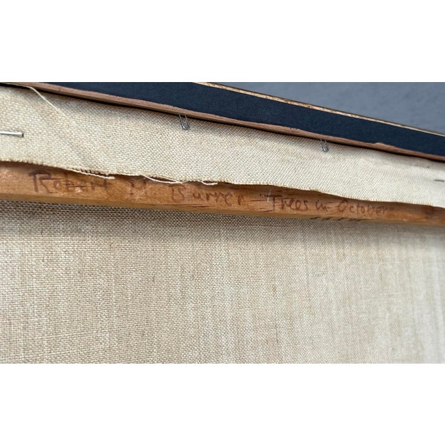 Signed r.m. Burrer Abstract Expressionist Painting 'Trees in October' 1964 For Sale In San Francisco - Image 6 of 13