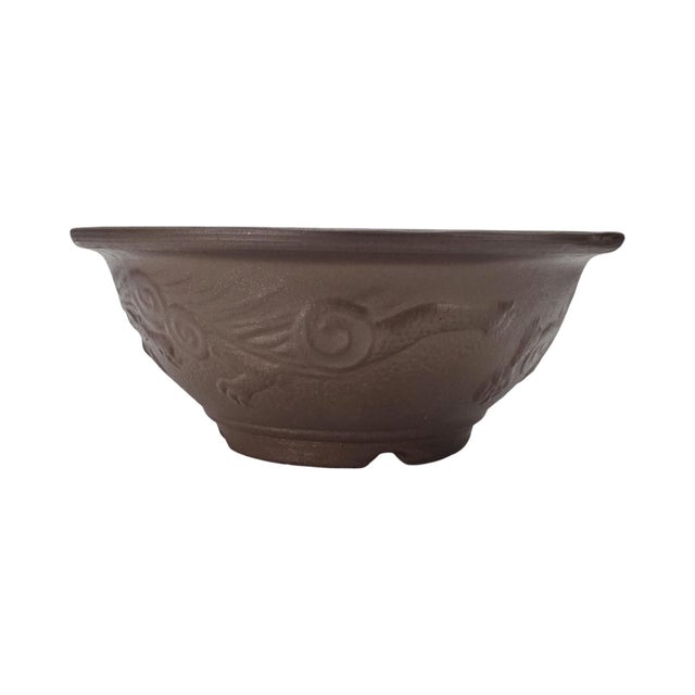 Japanese Japanese Tokoname Style Dragon Relief Bonsai Pot 13.5" For Sale - Image 3 of 11