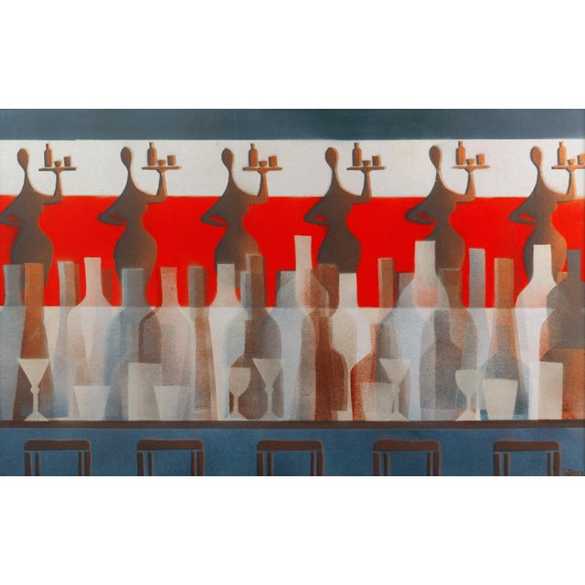 'The Betsy Ross Bar & Grill', Exhibited: Santa Cruz Art League, California, 1986 Signed lower left, 'Wahl' for John F Wahl...