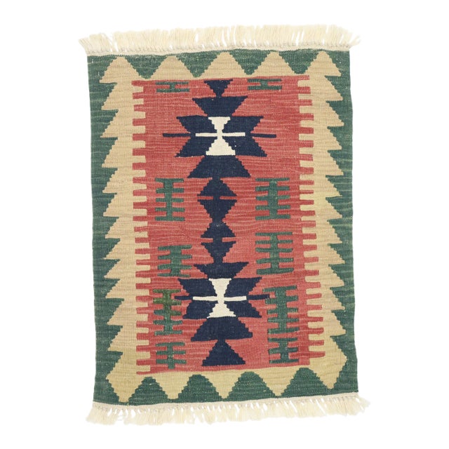 Vintage Persian Shiraz Kilim Rug - 02'01 X 02'11 For Sale