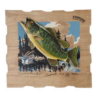 Mid Century Evinrude Motors Fishing Sign For Sale