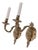 Pair of Antique French Style Brass Electrified Wall Sconces For Sale