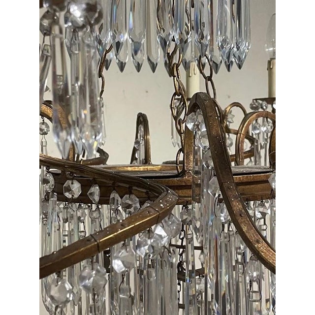 Neo-Classical Glass and Bronze Cascade Chandelier in the style of K.F. Schinkel, 1890s For Sale - Image 15 of 18
