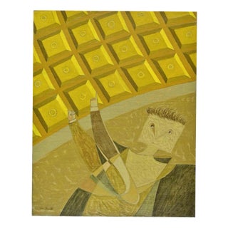 Alberto Gallerati, What is a Gold Ceiling For, Oil on Canvas, 1970s For Sale