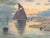 Signed 1920 Antique Maritime Sailboat Oil Painting in Ornate Painted Frame For Sale - Image 12 of 18