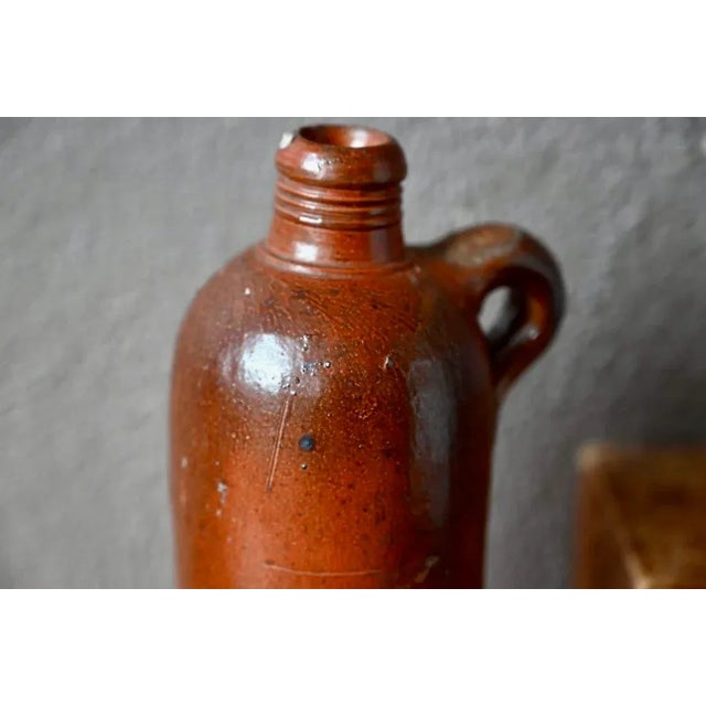 Ceramic Antique Stoneware Bottle For Sale - Image 7 of 11