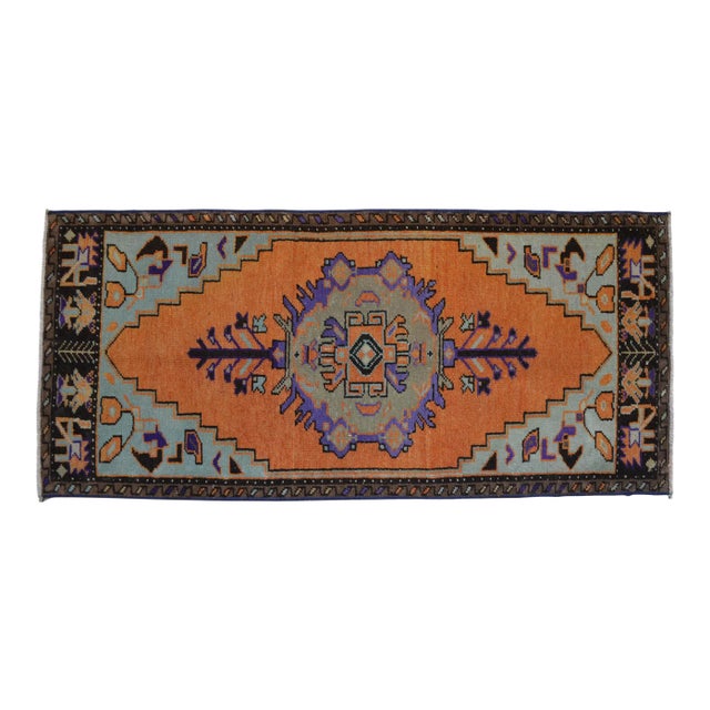 1970s Vintage Hand Knotted Small Rug For Sale