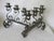 A pair of Vintage hand wrought iron candelabras, candlesticks. The Candelabras could be used in an Arts & Crafts, Mission...