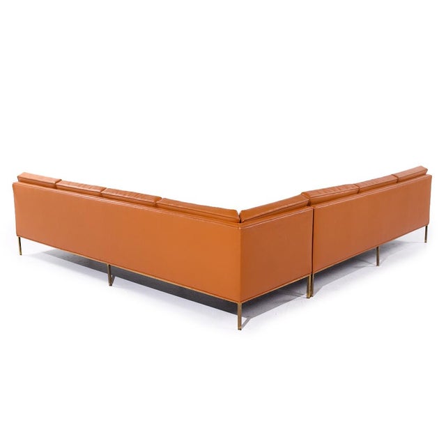 Orange Harvey Probber Mid Century Brass Sectional Sofa For Sale - Image 8 of 9