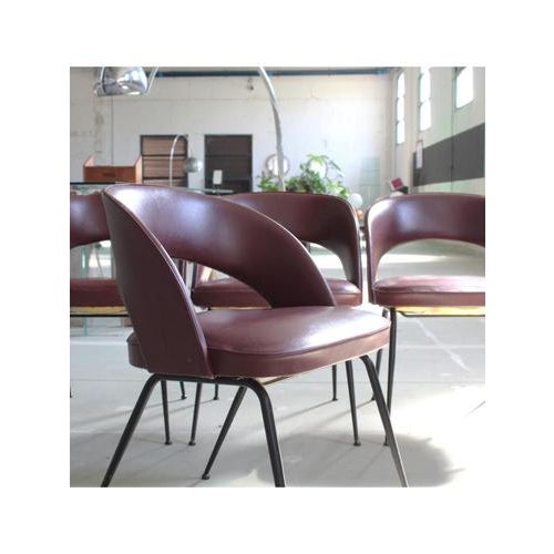 1950s Burgundy Armchairs, 1950s, Set of 4 For Sale - Image 5 of 12