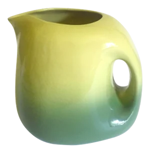 Vintage 1950's Mid Century Modern Tamac Art Pottery Avocado Green Large Handled Ceramic Pitcher