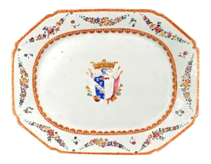 Italian-Market Chinese Export Armorial Dish for the Marchesi Di Sorbello