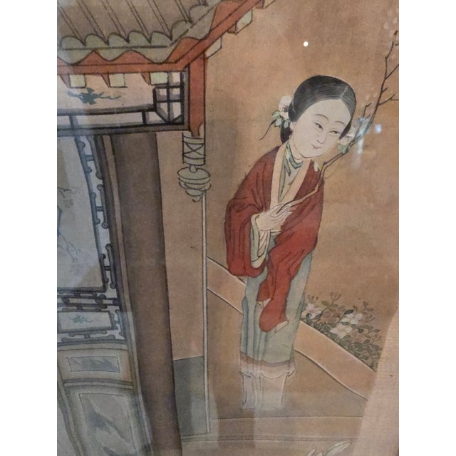 Antique Chinese Pre Mid Century Painting Asian Life For Sale - Image 12 of 12