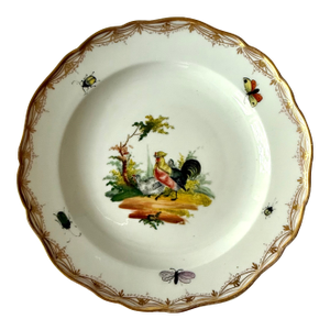 19th Century Meissen Porcelain Plate With Birds and Insects