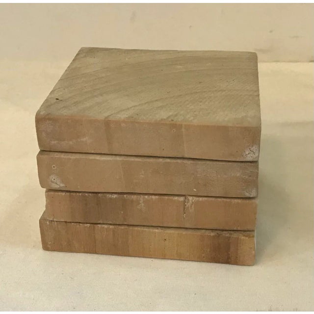 Mid 20th Century Vintage Wooden Square Coasters - Set of 4 For Sale - Image 5 of 8