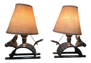 Art Deco Modernist Chrome Donkey Lamps
