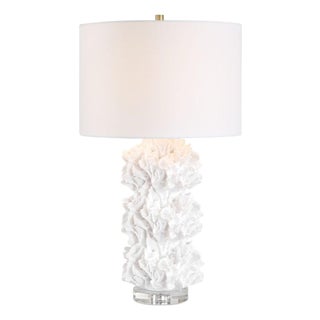 Faux White Coral Table Lamp For Sale