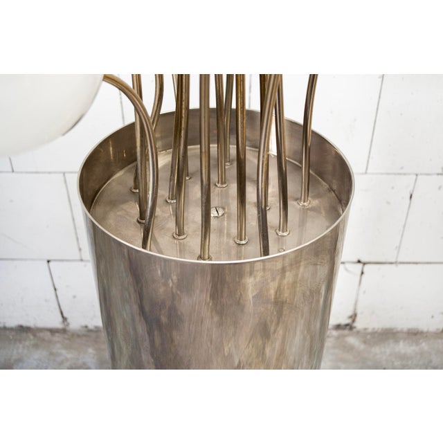 Luci Italia 1036/15 Floor Lamp in Glass and Chromed Metal by Pia Guidetti Crippa for Luci, Italy, 1970s For Sale - Image 4 of 5