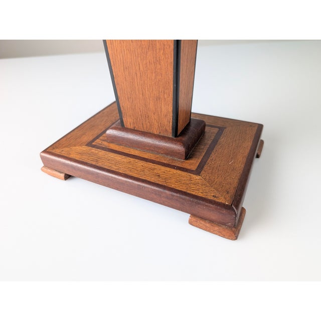 Art Deco Wooden Pedestal Column with Geometric Marquetry, France, 1920s For Sale - Image 12 of 18