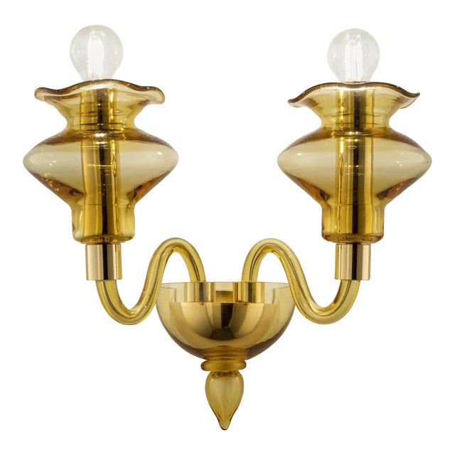 Early 21st Century Linear Amber Murano Glass Wall Sconce by Simoeng for Simoeng For Sale - Image 5 of 5