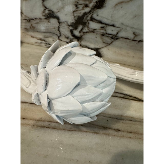 Farmhouse White Artichoque, Pair For Sale - Image 3 of 5