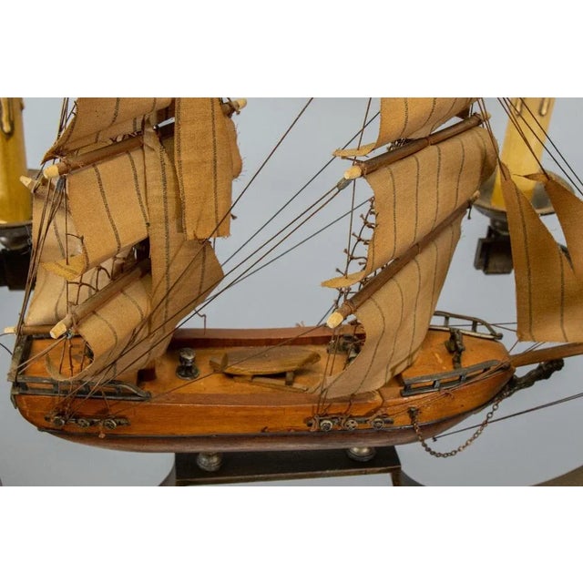 Mid-Century Wrought Iron Six-Light Chandelier with Ship, France, 1970s For Sale - Image 10 of 18