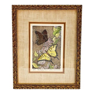 Fred Edwards “Butterfly Bush” Hand-Colored Etching and Aquatint, 13/25 For Sale