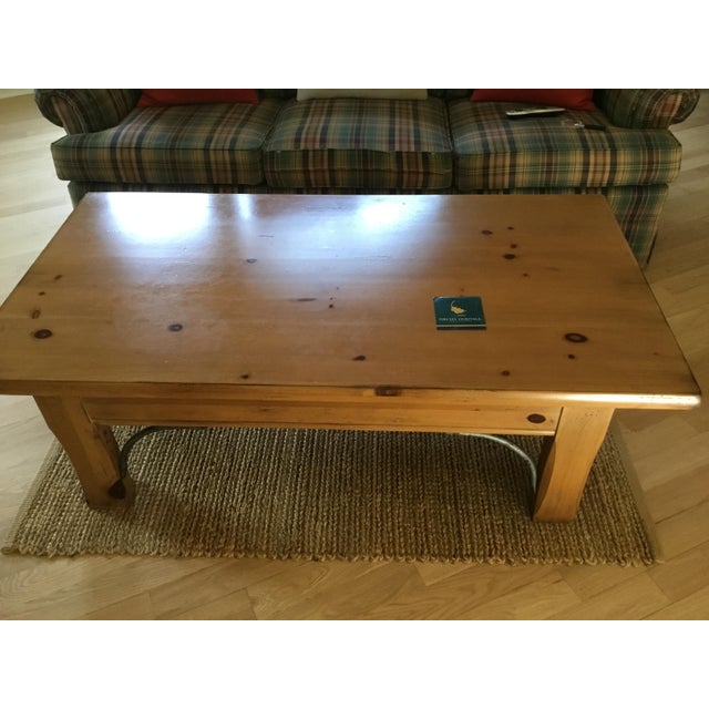 Wood 1990s Drexel Heritage Andean Pine Finish Coffee Table For Sale - Image 7 of 7