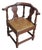 Late 20th Century Kittinger Colonial Williamsburg Mahogany Corner Chair Leather Seat Cw 136 For Sale